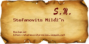 Stefanovits Milán névjegykártya